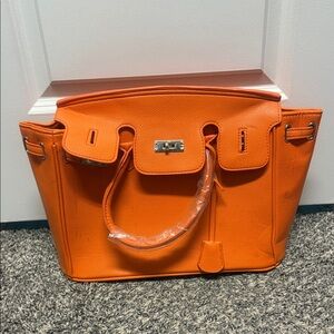 Vibrant Orange Satchel Bag